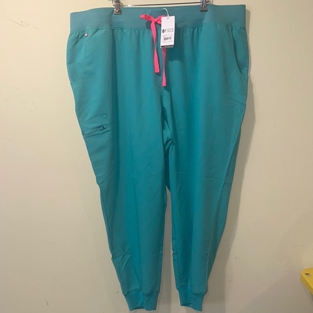Womens New Figs High Waisted Zamora Yoga Jogger Scrub Pant Surgical Green 6XLR - Picture 2 of 7